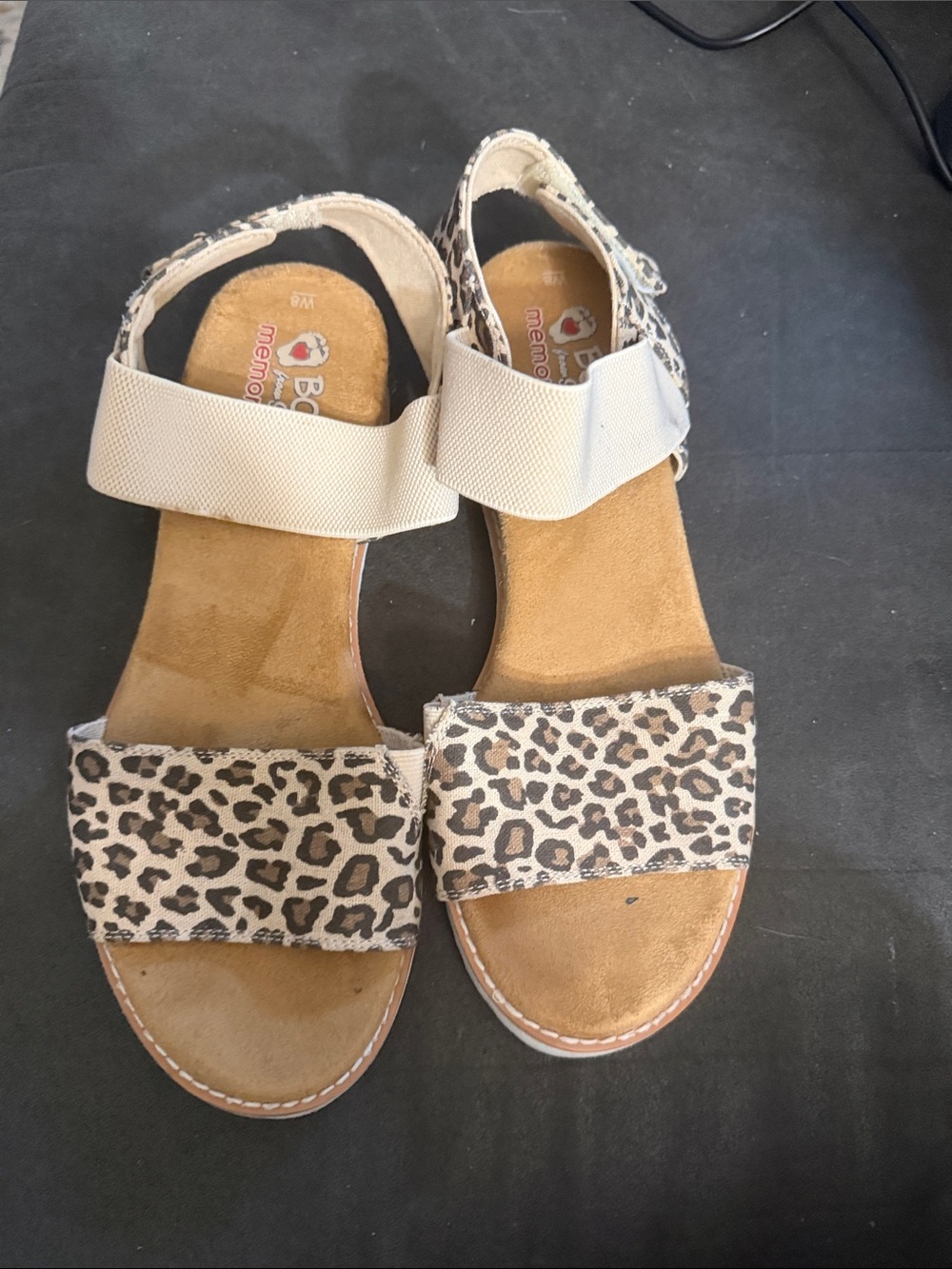 BOBS from Skechers Leopard Print Slingback Sandals in Tan and Beige